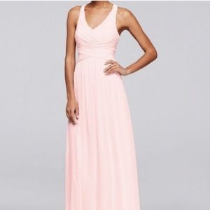 Long Mesh Bridesmaid’s Dress w/ Open Back in Petal
